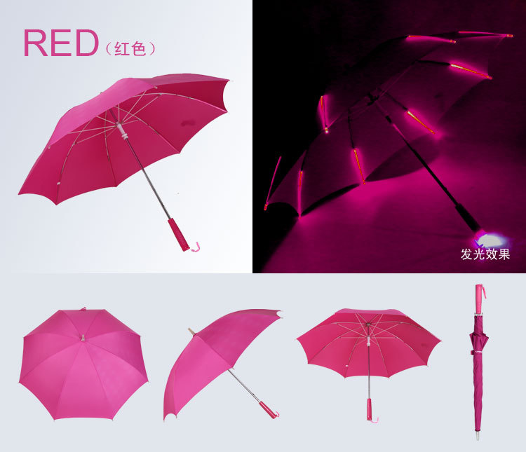 Red led light umbrella
