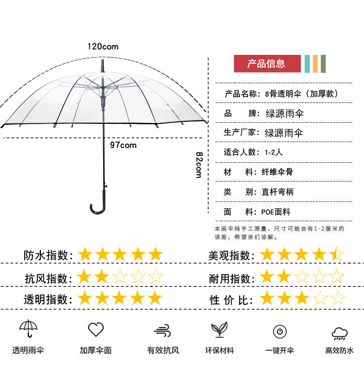 Transparent umbrella detail