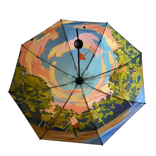 digital printed five fold umbrella