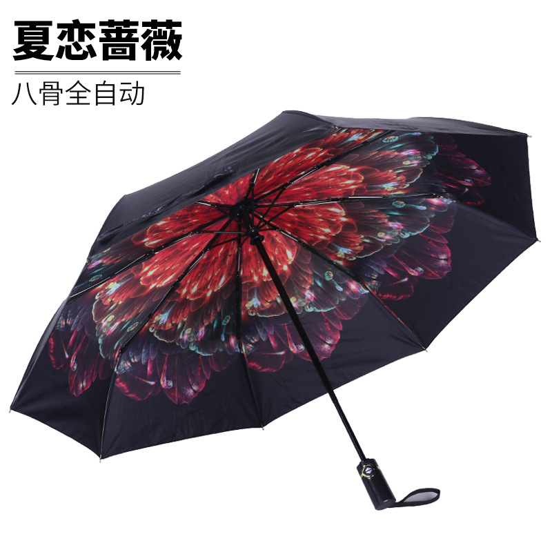 Rosebud Digital Printed Umbrella
