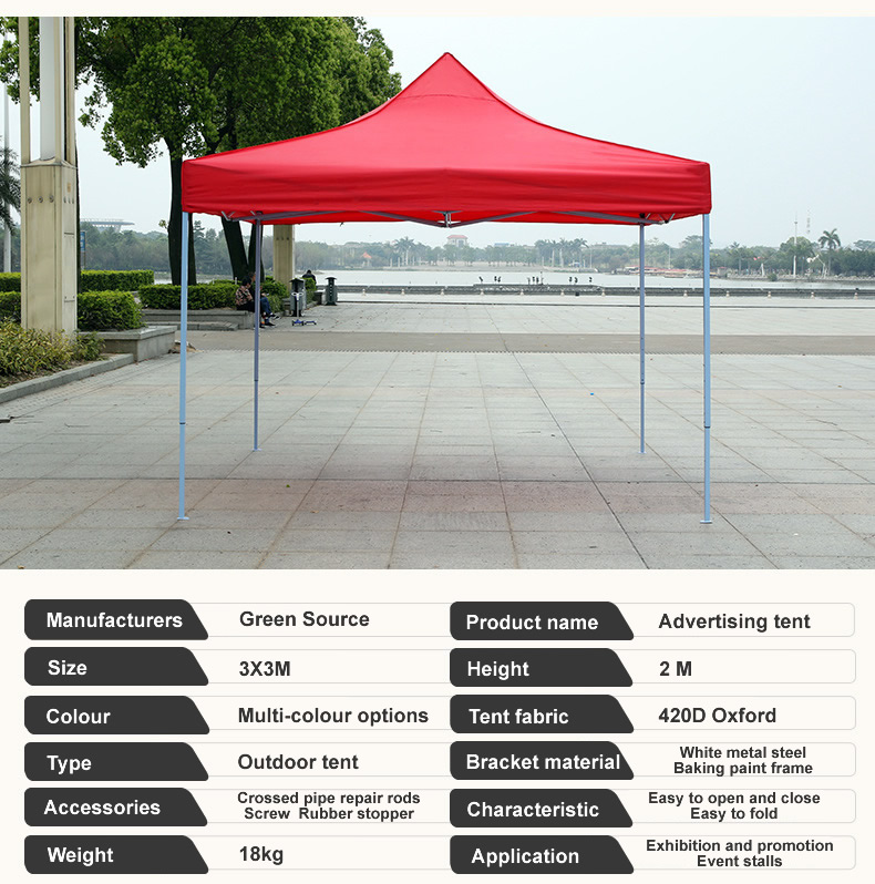 Outdoor advertising umbrella parameter chart