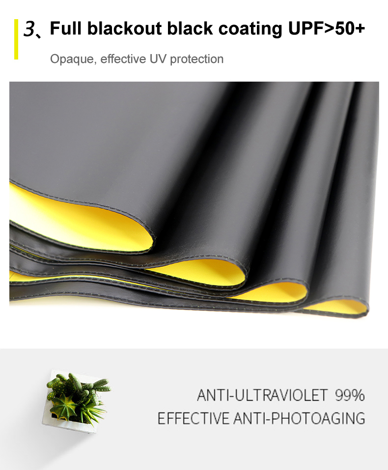 Black Coated Umbrella Fabric Black Coated Umbrella Fabric