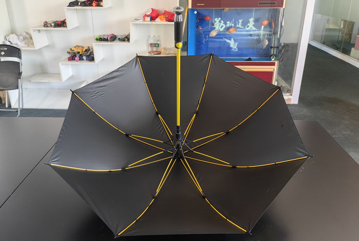 Yellow fiber rib golf umbrella