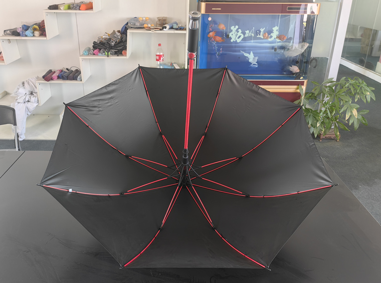 Red fiber rib umbrella