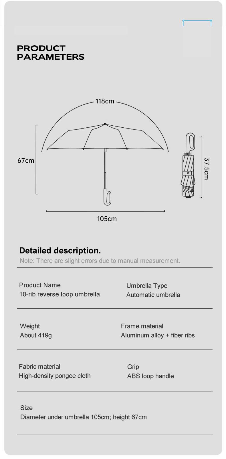 Buckle handle automatic umbrella Buckle handle automatic umbrella