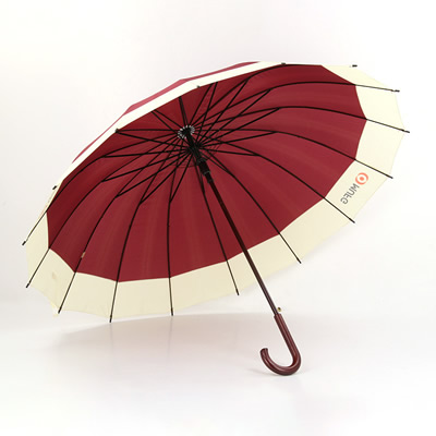 Strong wind resistant straight pole umbrella
