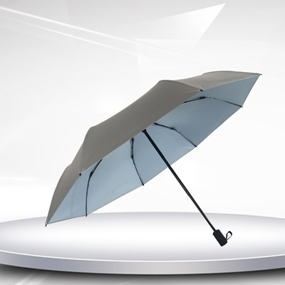 Titanium silver fabric folding umbrella