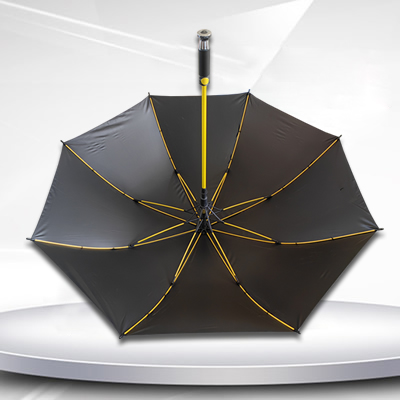 Yellow fiber rib golf umbrella