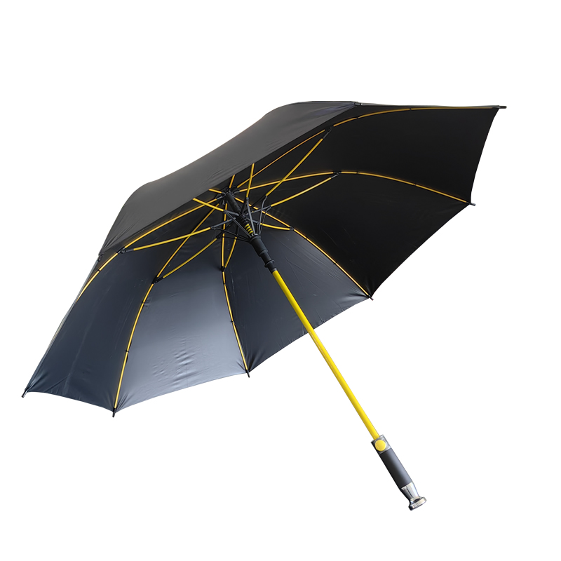 Yellow fiber rib golf umbrella