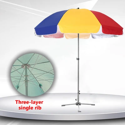 Three-Layer Single Rib Outdoor Sun Umbrella