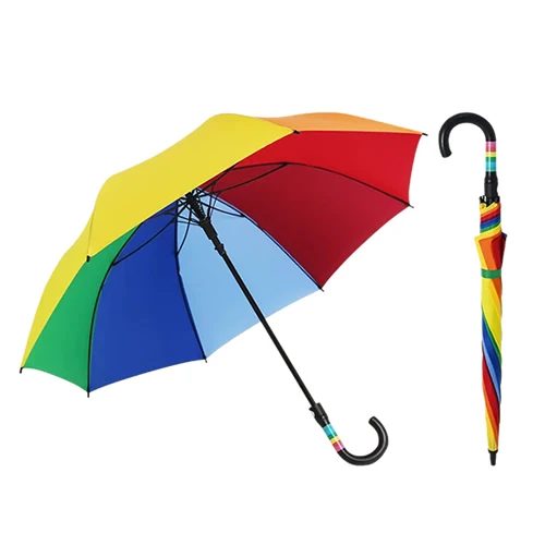 Rainbow J-Hook Straight Umbrella Rainbow J-Hook Straight Umbrella