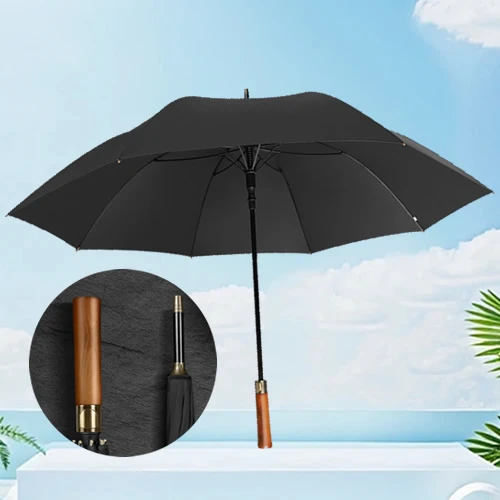 Golf Umbrella with Solid Wood Handle